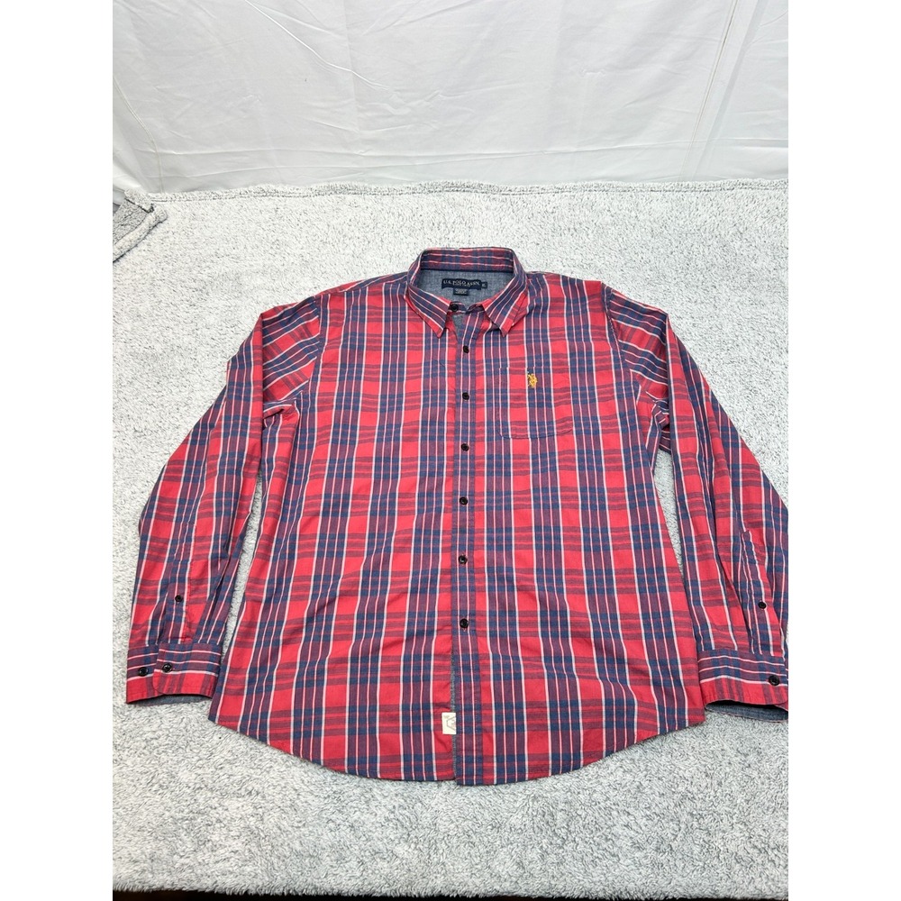 Polo Ralph Lauren Plaid Shirt‎ Mens XL Red & Blue